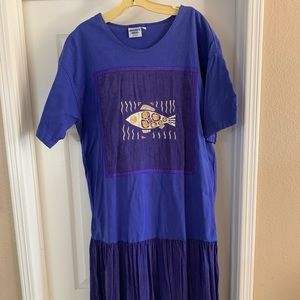 Johnny Was Dress with embroidery and drop waist. Size L.